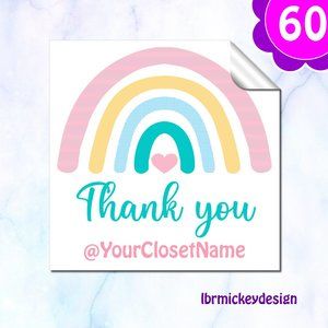 ♥️ 5x25 / 60 Thank You Stickers